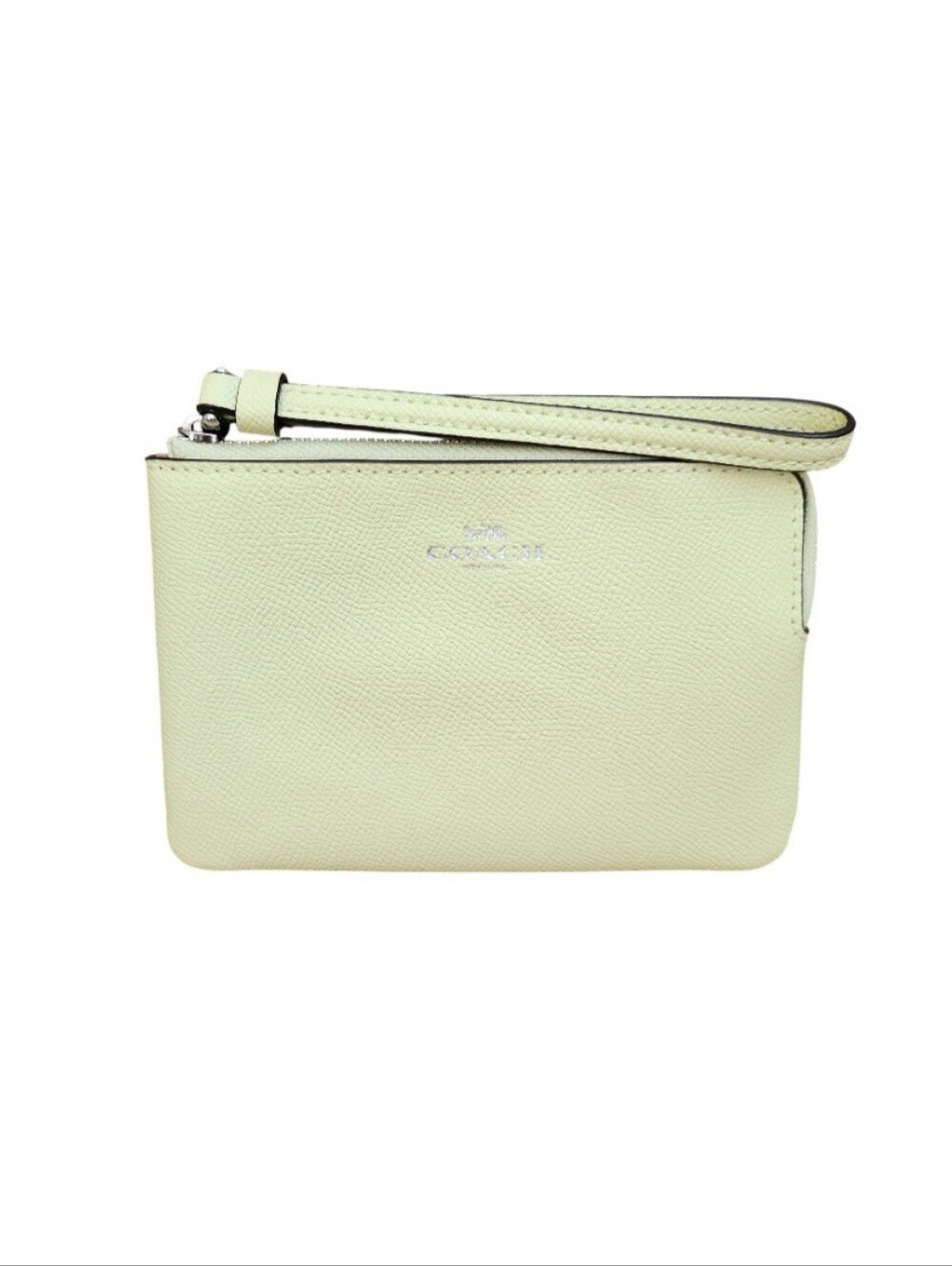 Coach Small Light Green Corner Zip Wristlet